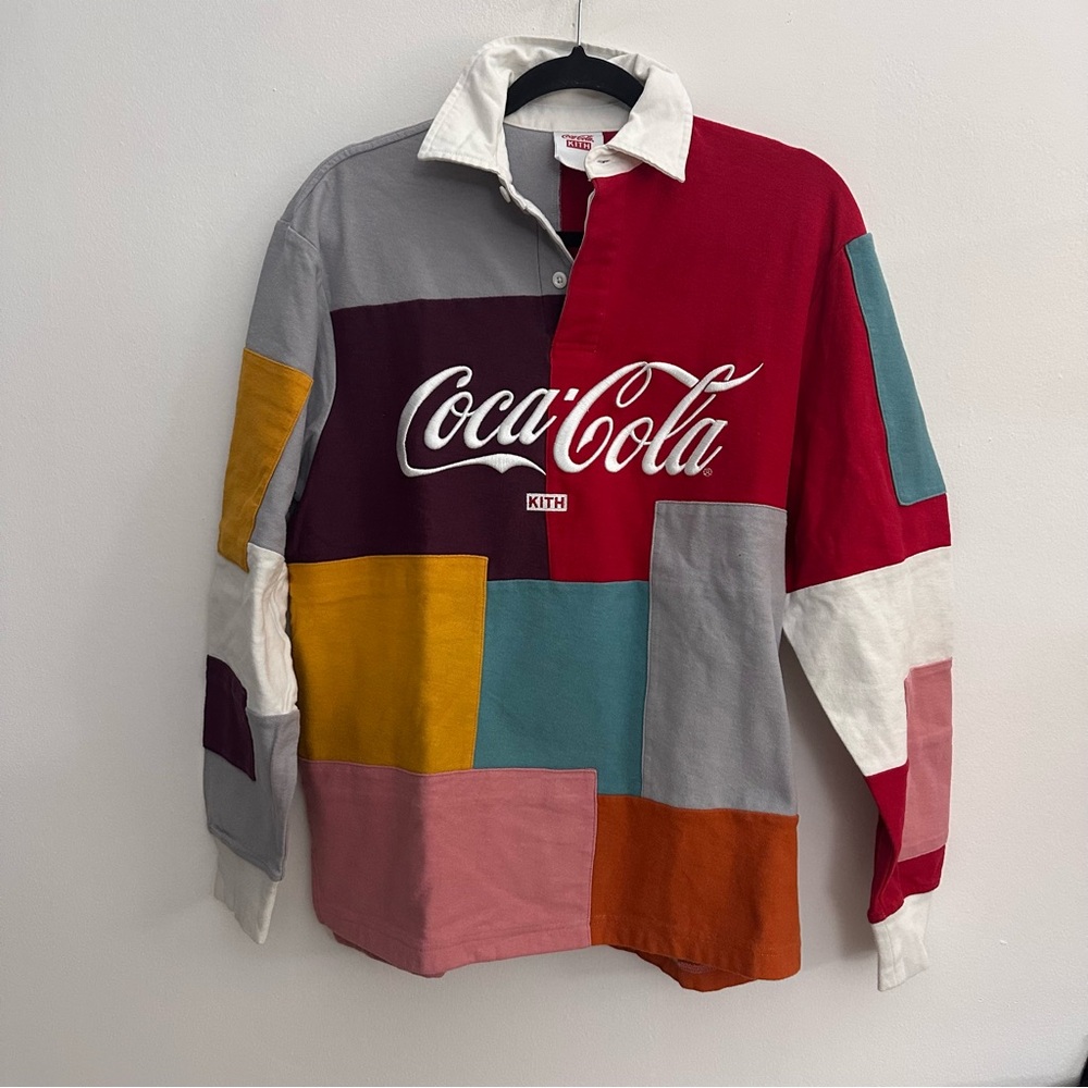 Kith x Coca-Cola Rugby 'Multicolor' polo KH3542 size small‎